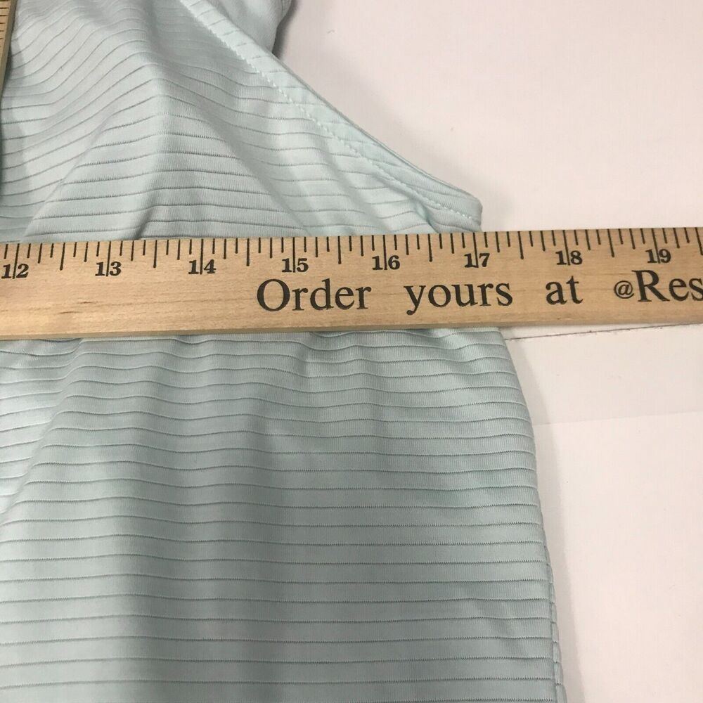 Athleta Tank Womens Medium Light Blue Attached Bra Criss Cross Sleeveless - Picture 12 of 13
